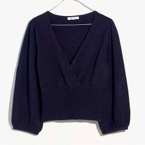 Madewell Wrap V-Neck Sweater in Coziest Yarn